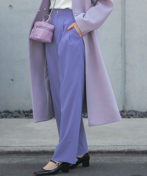 URBAN RESEARCH ROSSO WOMEN(アーバンリサーチ ロッソ)の「カーブフォルムハイウエストパンツ(その他パンツ・レディース・チャコールグレー/パープル系その他・38/36)」の8枚目の写真