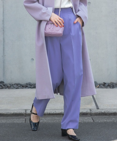 URBAN RESEARCH ROSSO WOMEN(アーバンリサーチ ロッソ)の「カーブフォルムハイウエストパンツ(その他パンツ・レディース・チャコールグレー/パープル系その他・38/36)」の9枚目の写真