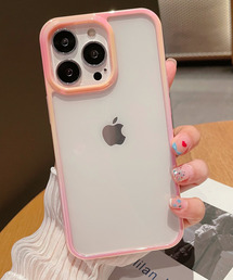 【iPhone14 Pro用】パステルハイブリッドクリアiPhoneケース