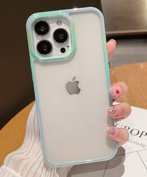 TeddyShop（テディショップ）の「【iPhone14 Pro用】パステルハイブリッドクリアiPhoneケース（スマホケース/カバー・レディース・パープル/ホワイト/マルチ/クリア/ミント/ピンク・ONE SIZE）」の3枚目の写真