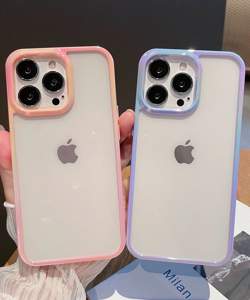 TeddyShop（テディショップ）の「【iPhone14 Pro用】パステルハイブリッドクリアiPhoneケース（スマホケース/カバー・レディース・パープル/ホワイト/マルチ/クリア/ミント/ピンク・ONE SIZE）」の9枚目の写真