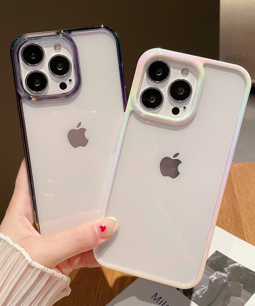 TeddyShop（テディショップ）の「【iPhone14 Pro用】パステルハイブリッドクリアiPhoneケース（スマホケース/カバー・レディース・パープル/ホワイト/マルチ/クリア/ミント/ピンク・ONE SIZE）」の10枚目の写真