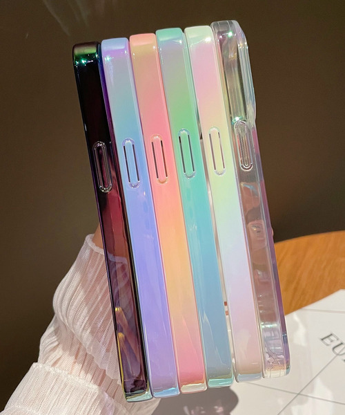 TeddyShop（テディショップ）の「【iPhone14 Pro用】パステルハイブリッドクリアiPhoneケース（スマホケース/カバー・レディース・パープル/ホワイト/マルチ/クリア/ミント/ピンク・ONE SIZE）」の13枚目の写真