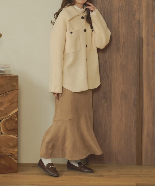Ambre Neige(アンブルネージュ)の「ジャガードニットジャケット/【WEB/EC限定商品】(その他アウター・レディース・マスタード/モカ/アイボリー/ベージュ・FREE)」の9枚目の写真