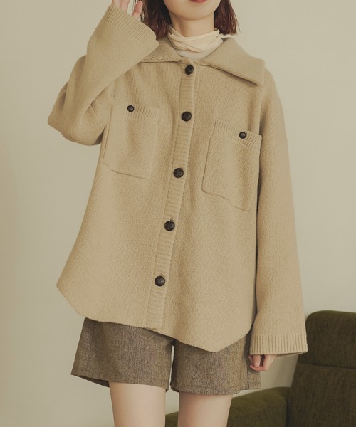 Ambre Neige(アンブルネージュ)の「ジャガードニットジャケット/【WEB/EC限定商品】(その他アウター・レディース・マスタード/モカ/アイボリー/ベージュ・FREE)」の18枚目の写真