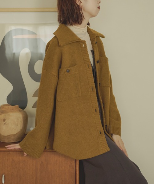 Ambre Neige(アンブルネージュ)の「ジャガードニットジャケット/【WEB/EC限定商品】(その他アウター・レディース・マスタード/モカ/アイボリー/ベージュ・FREE)」の21枚目の写真