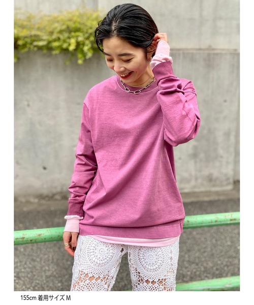 STUNNING LURE（スタニングルアー）の「フェードダイロングTシャツ（Tシャツ/カットソー・レディース・スモークピンク/ライトベージュ・S/M）」の15枚目の写真