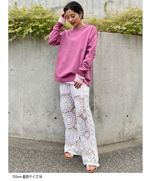 STUNNING LURE（スタニングルアー）の「フェードダイロングTシャツ（Tシャツ/カットソー・レディース・スモークピンク/ライトベージュ・S/M）」の16枚目の写真