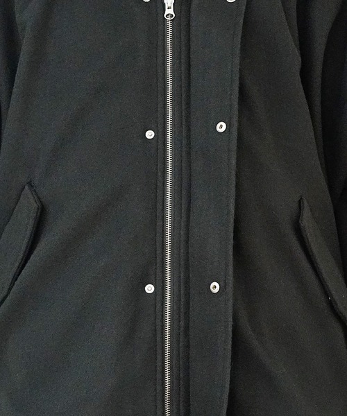 MinoriTY（マイノリティ）の「【MinoriTY】メルトン素材ドルマンマウンテンパーカーブルゾン ドルマンシルエット ビッグシルエット ジャケット メンズ 冬服 春服 オーバーサイズ アウター（マウンテンパーカー・メンズ・アイボリー/グレイッシュベージュ/ブラック/ライトグレー/ブルー/ブラック系その他/グレー系その他・L/M/S）」の8枚目の写真