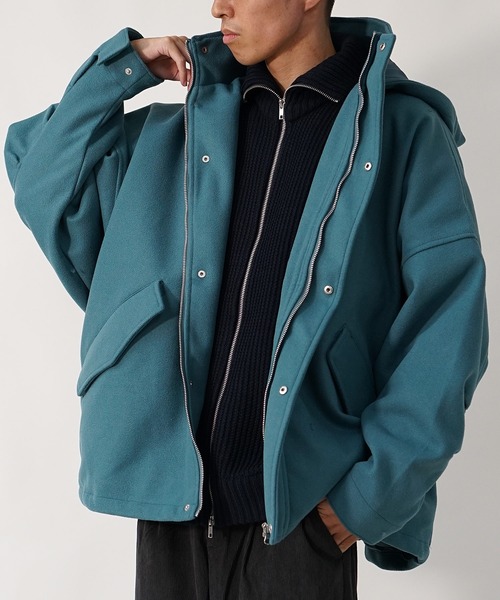 MinoriTY】メルトン素材ドルマンマウンテンパーカーブルゾン ドルマン