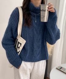 ケーブルグラデーションニットプルオーバー