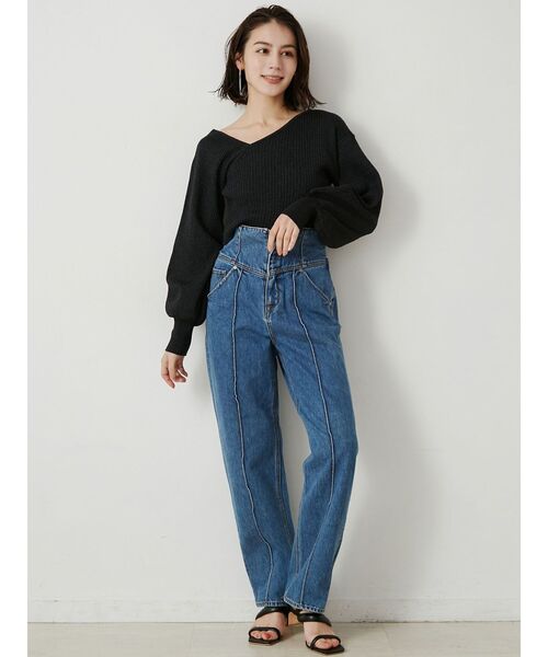 LAGUNAMOON(ラグナムーン)の「ハイウエストピンタックデニムパンツ(デニムパンツ・レディース・ブルー/インディゴブルー・SMALL/MEDIUM)」の18枚目の写真