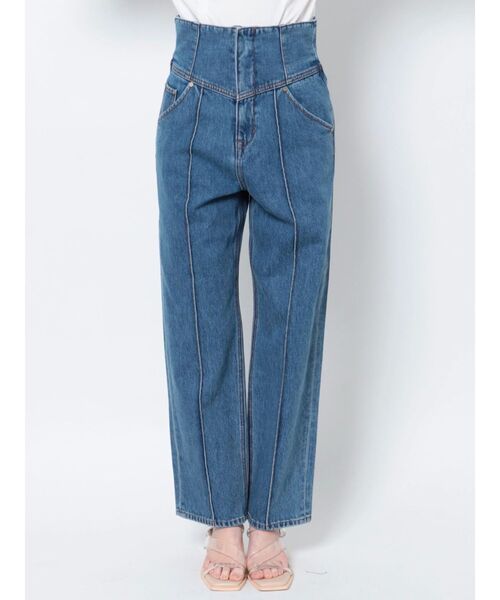LAGUNAMOON(ラグナムーン)の「ハイウエストピンタックデニムパンツ(デニムパンツ・レディース・ブルー/インディゴブルー・SMALL/MEDIUM)」の16枚目の写真