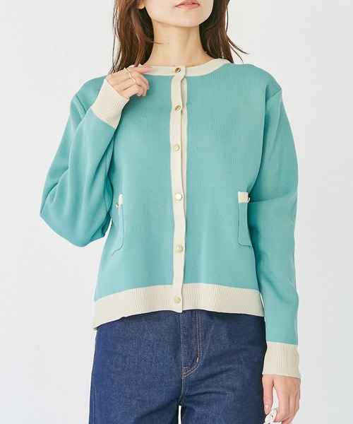 INCEDE(インシード)の「ポリスポンジ ポケット付きカーディガン(カーディガン/ボレロ・レディース・グリーン/ピンク/ブラック・M/L)」の5枚目の写真