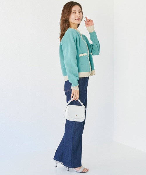 INCEDE(インシード)の「ポリスポンジ ポケット付きカーディガン(カーディガン/ボレロ・レディース・グリーン/ピンク/ブラック・M/L)」の10枚目の写真