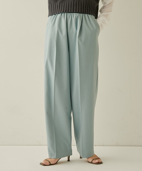 COLLAGE GALLARDAGALANTE（コラージュガリャルダガランテ）の「ウエストゴムワイドパンツ（スラックス・レディース・ブラック/グレー/グリーン・FREE）」の7枚目の写真