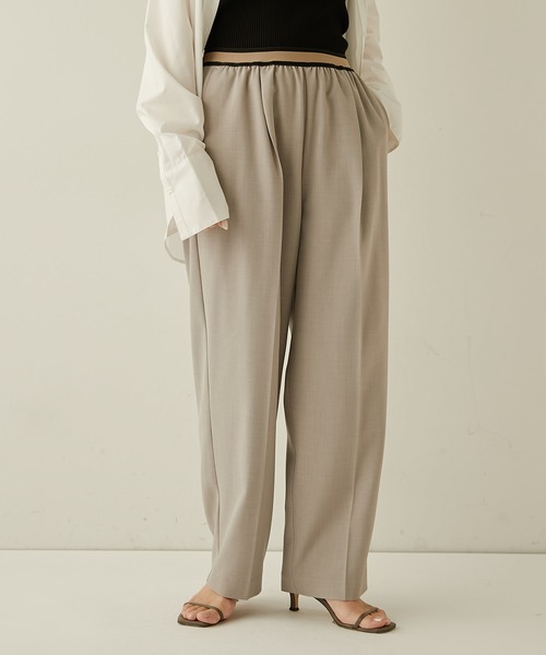 COLLAGE GALLARDAGALANTE（コラージュガリャルダガランテ）の「ウエストゴムワイドパンツ（スラックス・レディース・ブラック/グレー/グリーン・FREE）」の16枚目の写真