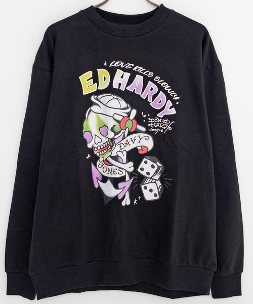 Ed Hardy(エドハーディー)の「『ED HARDY/エドハーディー』プリント長袖スウェットトレーナー3タイプ(Tシャツ/カットソー・メンズ・ブラック系2/グリーン系2/ブラック/イエロー/ブルー/ブルー系1/ブラック系1/グリーン/グリーン系1・L/M)」の10枚目の写真