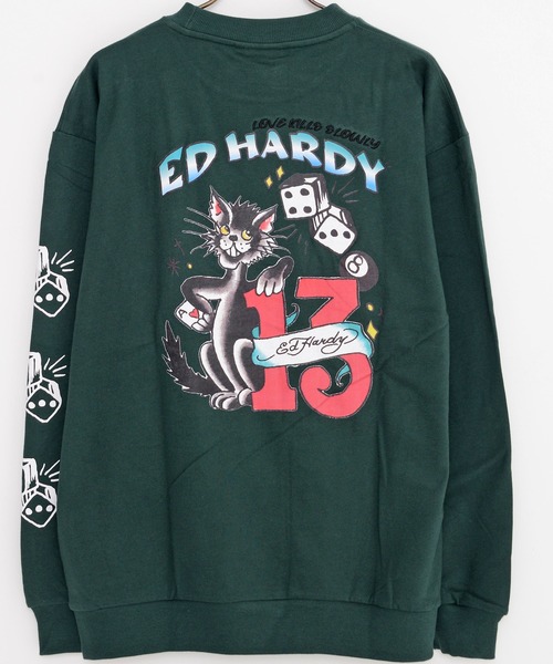 Ed Hardy(エドハーディー)の「『ED HARDY/エドハーディー』プリント長袖スウェットトレーナー3タイプ(Tシャツ/カットソー・メンズ・ブラック系2/グリーン系2/ブラック/イエロー/ブルー/ブルー系1/ブラック系1/グリーン/グリーン系1・L/M)」の13枚目の写真