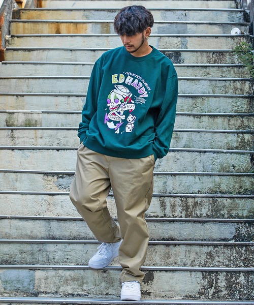 Ed Hardy(エドハーディー)の「『ED HARDY/エドハーディー』プリント長袖スウェットトレーナー3タイプ(Tシャツ/カットソー・メンズ・ブラック系2/グリーン系2/ブラック/イエロー/ブルー/ブルー系1/ブラック系1/グリーン/グリーン系1・L/M)」の12枚目の写真