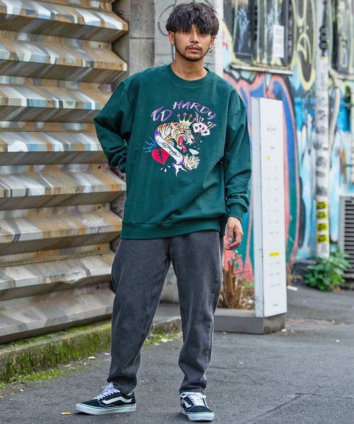 Ed Hardy(エドハーディー)の「『ED HARDY/エドハーディー』プリント長袖スウェットトレーナー3タイプ(Tシャツ/カットソー・メンズ・ブラック系2/グリーン系2/ブラック/イエロー/ブルー/ブルー系1/ブラック系1/グリーン/グリーン系1・L/M)」の20枚目の写真