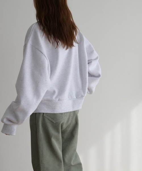 CANAL JEAN（キャナルジーン）の「El mar(エルマール) "MY MOOD"裏起毛トレーナー（スウェット・レディース・ブルー/クリーム/ヘザーグレー・ONE SIZE）」の8枚目の写真