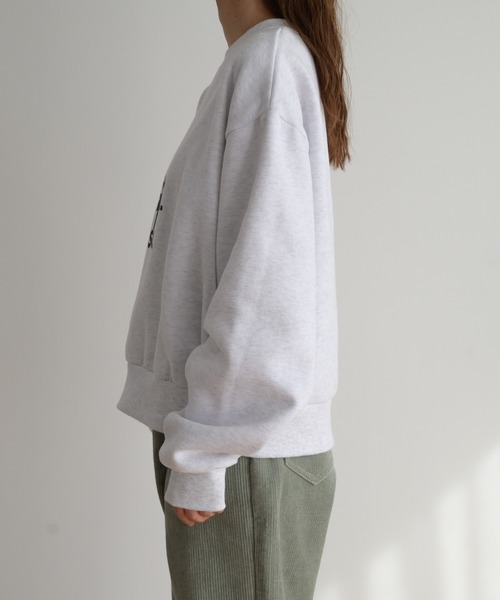 CANAL JEAN（キャナルジーン）の「El mar(エルマール) "MY MOOD"裏起毛トレーナー（スウェット・レディース・ブルー/クリーム/ヘザーグレー・ONE SIZE）」の14枚目の写真