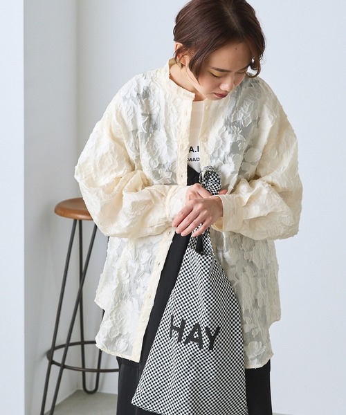 forksy.(フォルクシー)の「【forksy.】シアーフラワージャガードブラウス(シャツ/ブラウス・レディース・アイボリー/ブラック/ホワイト・FREE)」の19枚目の写真