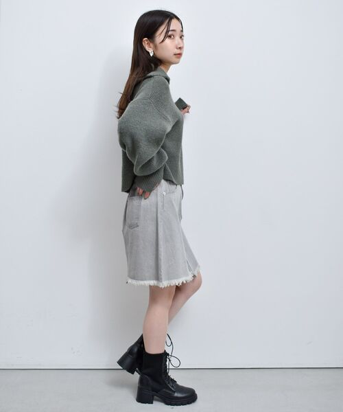 RETRO GIRL(レトロガール)の「デニムミニSK(デニムスカート・レディース・ライトグレー/ブラック/ダークブルー・FREE)」の22枚目の写真