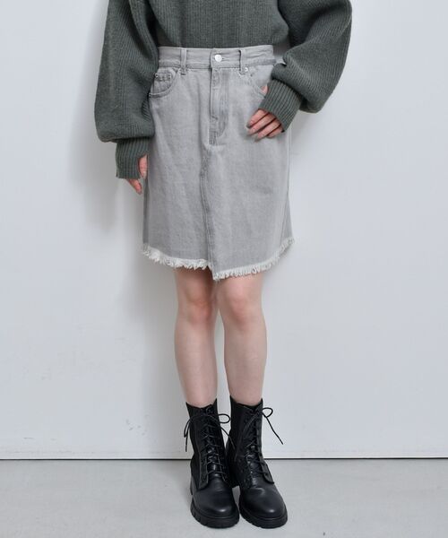 RETRO GIRL(レトロガール)の「デニムミニSK(デニムスカート・レディース・ライトグレー/ブラック/ダークブルー・FREE)」の20枚目の写真