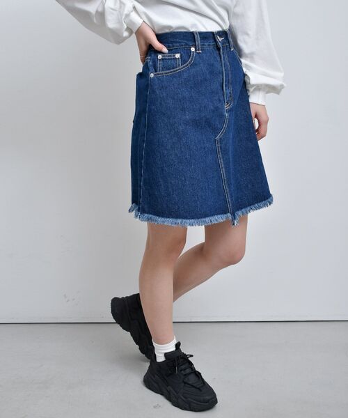 RETRO GIRL(レトロガール)の「デニムミニSK(デニムスカート・レディース・ライトグレー/ブラック/ダークブルー・FREE)」の5枚目の写真