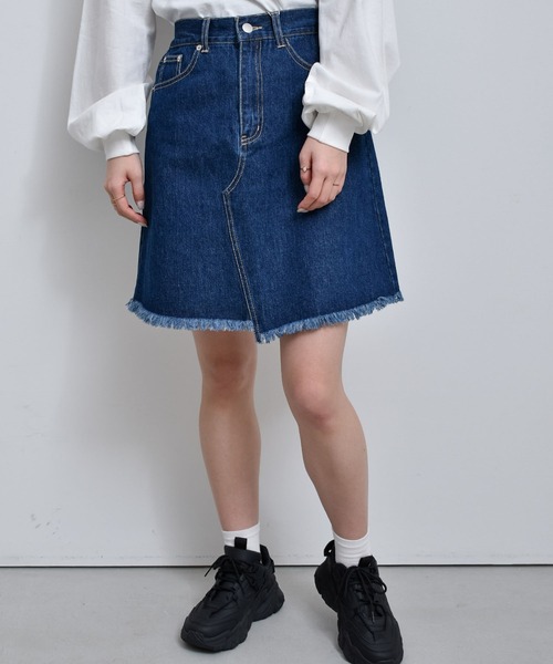 RETRO GIRL(レトロガール)の「デニムミニSK(デニムスカート・レディース・ライトグレー/ブラック/ダークブルー・FREE)」の3枚目の写真
