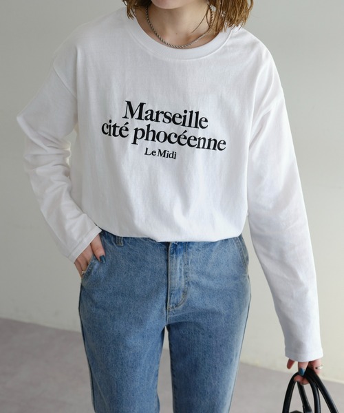 DISCOAT(ディスコート)の「【WEB限定】エンブロイダリーロゴロングスリーブTシャツ(Tシャツ/カットソー・レディース・ネイビー/ホワイト/チャコールグレー/オフホワイト・FREE)」の19枚目の写真