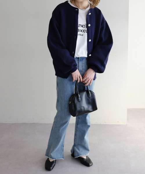 DISCOAT(ディスコート)の「【WEB限定】エンブロイダリーロゴロングスリーブTシャツ(Tシャツ/カットソー・レディース・ネイビー/ホワイト/チャコールグレー/オフホワイト・FREE)」の14枚目の写真
