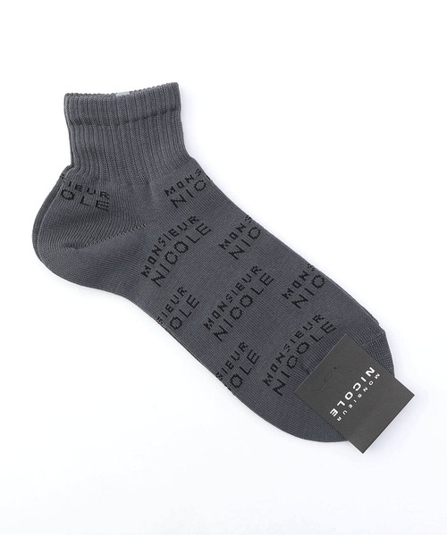 MONSIEUR NICOLE（ムッシュニコル）の「ロゴ アンクルソックス（ソックス/靴下・メンズ・ホワイト/ブラック/グレー・FREE）」の3枚目の写真