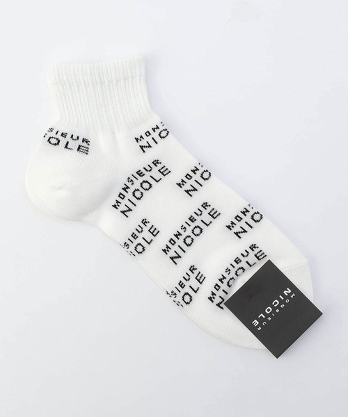 MONSIEUR NICOLE（ムッシュニコル）の「ロゴ アンクルソックス（ソックス/靴下・メンズ・ホワイト/ブラック/グレー・FREE）」の2枚目の写真