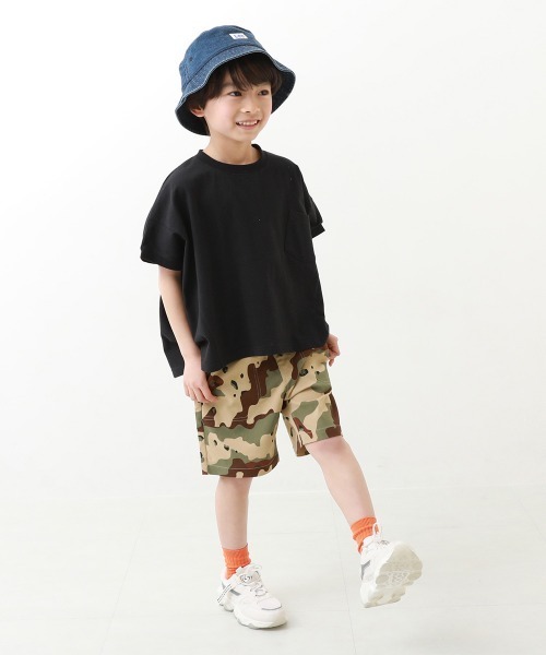 devirock（デビロック）の「よくばりストレッチ ツイル 総柄ベイカーハーフパンツ（その他パンツ・キッズ・ダークベージュ/ブラック/グレー系その他/グリーン系1/ベージュ系1/パープル系1・100cm/110cm/120cm/130cm/140cm/150cm/160cm）」の7枚目の写真