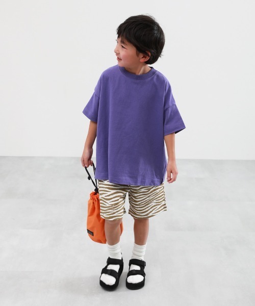 devirock（デビロック）の「よくばりストレッチ ツイル 総柄ベイカーハーフパンツ（その他パンツ・キッズ・ダークベージュ/ブラック/グレー系その他/グリーン系1/ベージュ系1/パープル系1・100cm/110cm/120cm/130cm/140cm/150cm/160cm）」の10枚目の写真