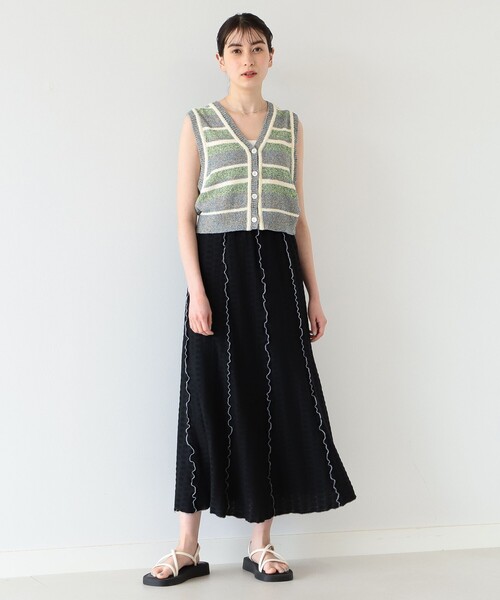 Ray BEAMS（レイビームス）の「Ray BEAMS / メランジ ボーダー ベスト（ベスト・レディース・ブルー系その他3/レッド・ONE SIZE）」の11枚目の写真