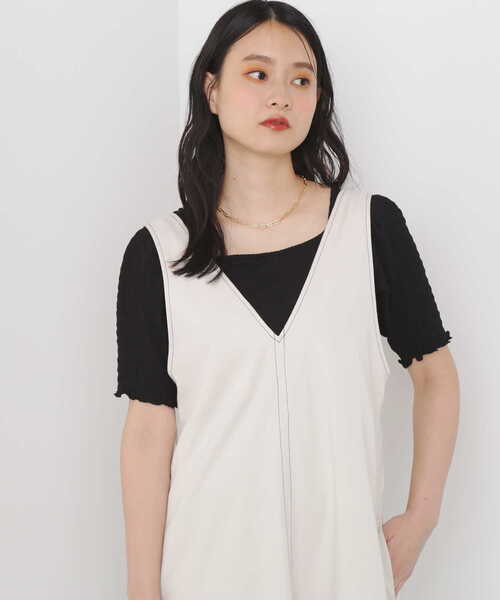 N.(N. Natural Beauty Basic)(エヌエヌナチュラルビューティーベーシック)の「◆スクエアネックカットソー(Tシャツ/カットソー・レディース・オレンジ/オフホワイト/ブラック・MEDIUM)」の19枚目の写真