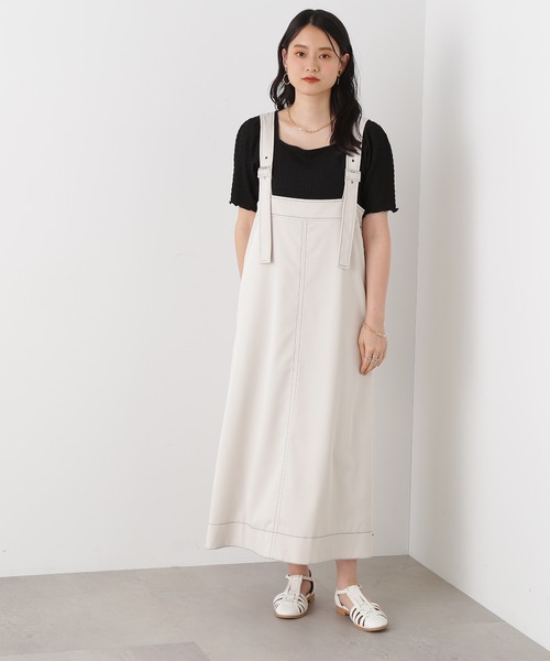 N.(N. Natural Beauty Basic)(エヌエヌナチュラルビューティーベーシック)の「◆スクエアネックカットソー(Tシャツ/カットソー・レディース・オレンジ/オフホワイト/ブラック・MEDIUM)」の10枚目の写真