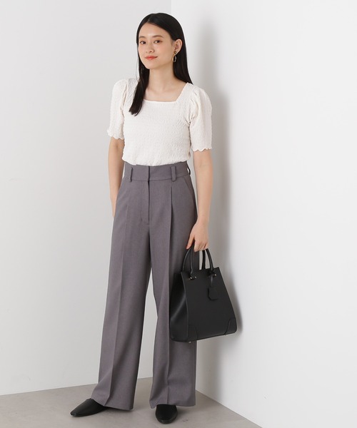 N.(N. Natural Beauty Basic)(エヌエヌナチュラルビューティーベーシック)の「◆スクエアネックカットソー(Tシャツ/カットソー・レディース・オレンジ/オフホワイト/ブラック・MEDIUM)」の6枚目の写真