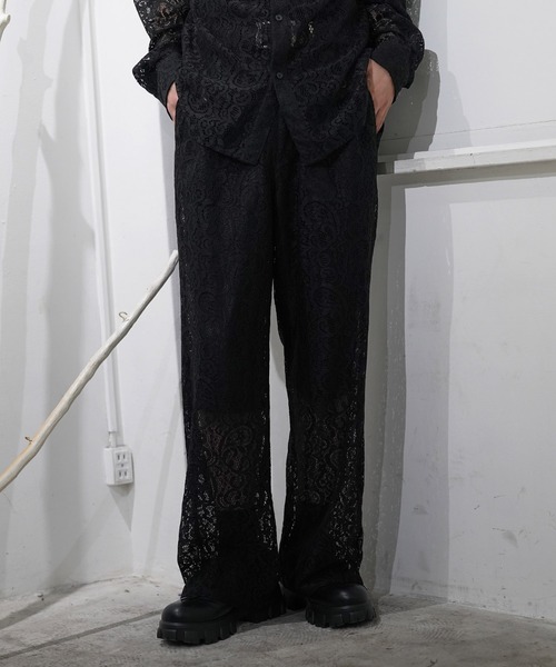 G.O.C（ジーオーシー）の「レイヤードレースワイドパンツ（その他パンツ・メンズ・ホワイト/ブラック・MEDIUM/LARGE）」の3枚目の写真