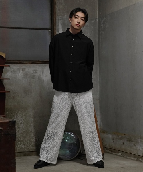 G.O.C（ジーオーシー）の「レイヤードレースワイドパンツ（その他パンツ・メンズ・ホワイト/ブラック・MEDIUM/LARGE）」の8枚目の写真