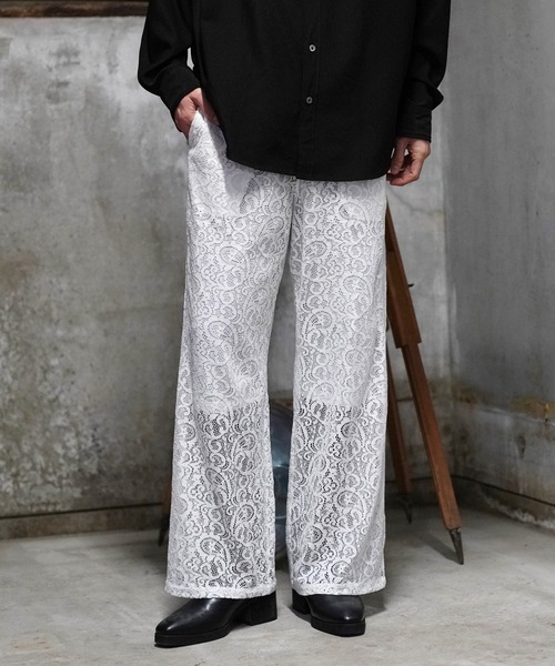 G.O.C（ジーオーシー）の「レイヤードレースワイドパンツ（その他パンツ・メンズ・ホワイト/ブラック・MEDIUM/LARGE）」の21枚目の写真
