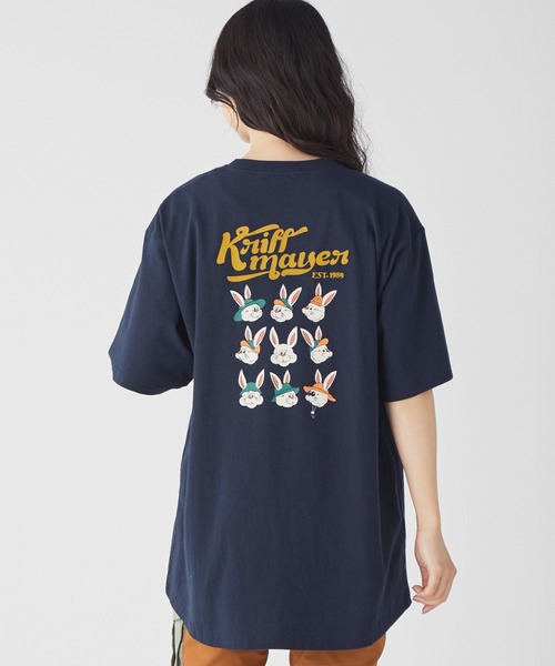 KRIFF MAYER Lady's Collection（クリフメイヤーレディースコレクション）の「キャンプラビットAラインチュニック（Tシャツ/カットソー・レディース・オレンジ/ネイビー/オフホワイト/カラフル/チャコール/ライトグリーン/グレー・LARGE/MEDIUM）」の5枚目の写真