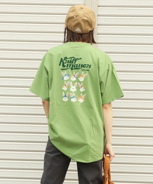 KRIFF MAYER Lady's Collection（クリフメイヤーレディースコレクション）の「キャンプラビットAラインチュニック（Tシャツ/カットソー・レディース・オレンジ/ネイビー/オフホワイト/カラフル/チャコール/ライトグリーン/グレー・LARGE/MEDIUM）」の4枚目の写真
