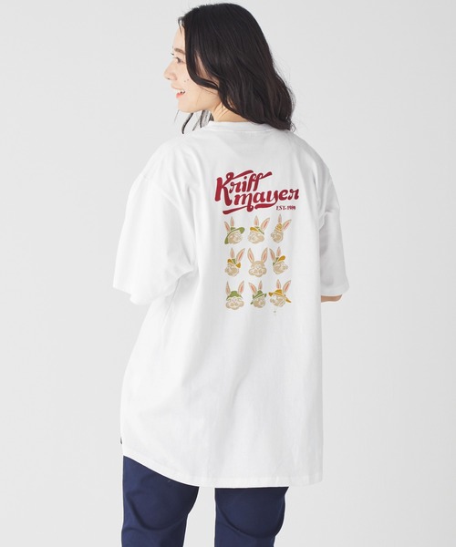 KRIFF MAYER Lady's Collection（クリフメイヤーレディースコレクション）の「キャンプラビットAラインチュニック（Tシャツ/カットソー・レディース・オレンジ/ネイビー/オフホワイト/カラフル/チャコール/ライトグリーン/グレー・LARGE/MEDIUM）」の11枚目の写真