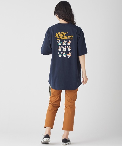 KRIFF MAYER Lady's Collection（クリフメイヤーレディースコレクション）の「キャンプラビットAラインチュニック（Tシャツ/カットソー・レディース・オレンジ/ネイビー/オフホワイト/カラフル/チャコール/ライトグリーン/グレー・LARGE/MEDIUM）」の14枚目の写真