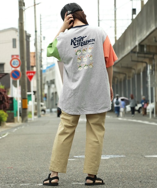 KRIFF MAYER Lady's Collection（クリフメイヤーレディースコレクション）の「キャンプラビットAラインチュニック（Tシャツ/カットソー・レディース・オレンジ/ネイビー/オフホワイト/カラフル/チャコール/ライトグリーン/グレー・LARGE/MEDIUM）」の17枚目の写真